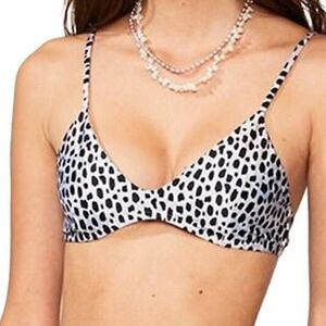 Suboo Amelie Scoop Bikini Top Animal Print XS NWT